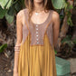 Bohemian Perfect Flowy Fit Thermal Knit Paneled Tank Top