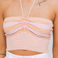 Bohemian Halter Neck Sweater Crop Top