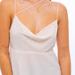 Bohemian Sexy Spaghetti Detail Cowl Neck Cami Top