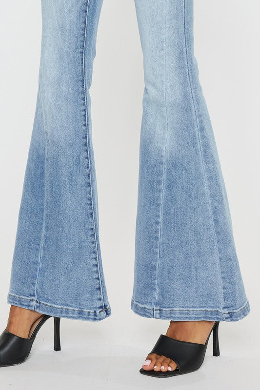 Product Name: Free People Women's Light Wash High Rise Just Float On Flare  Jeans