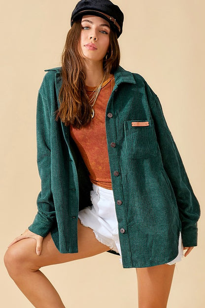 Bohemian Corduroy Madera Shacket