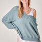 Bohemian Holly Waffle Knit V-Neck Top