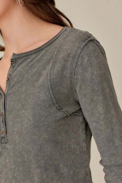 Bohemian Button Up Front Raw Edge Detail Top