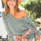 Bohemian Holly Waffle Knit V-Neck Top