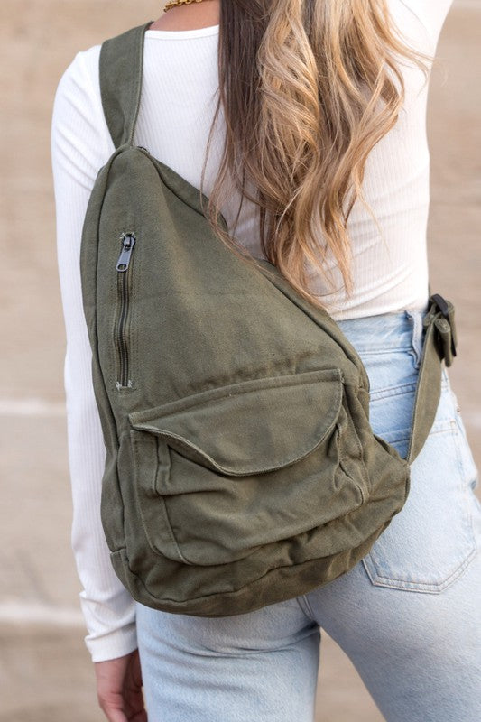 Boheman Oversized Canvas Sling Bag