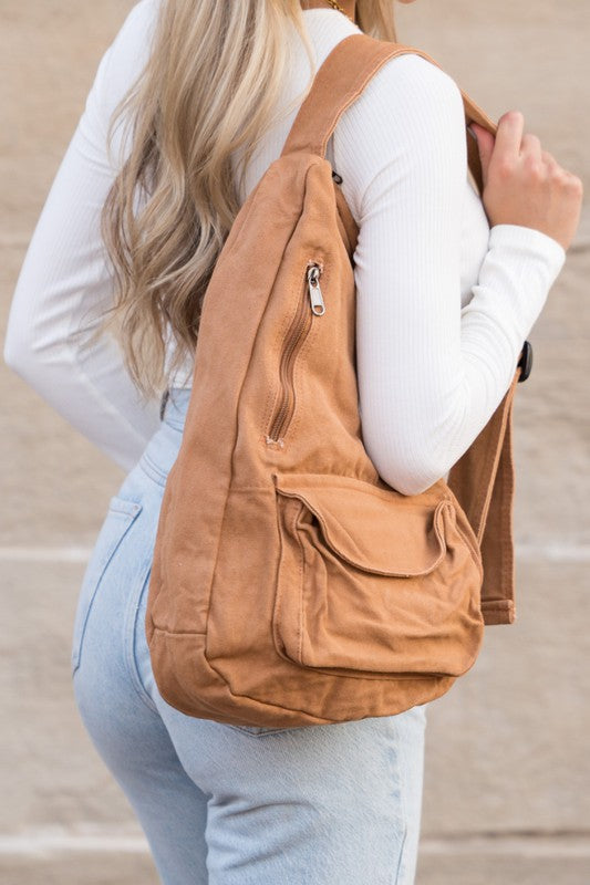 Boheman Oversized Canvas Sling Bag