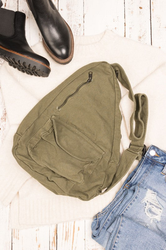 Boheman Oversized Canvas Sling Bag