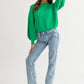 Bohemian Fuzzy Sweater with Back Ruching