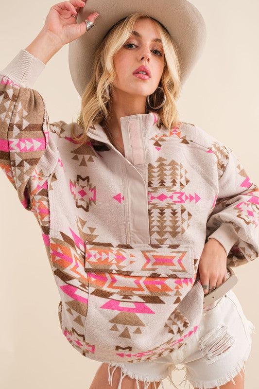 Bohemian Cozy Aztec Western Pullover