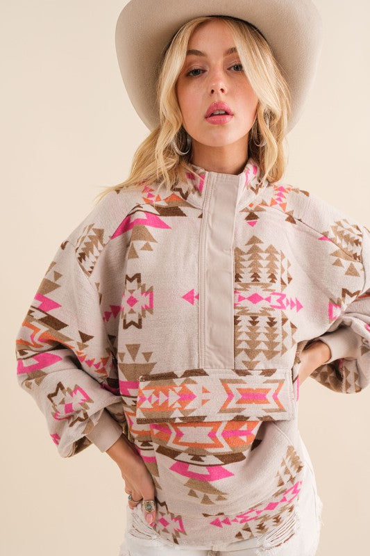 Bohemian Cozy Aztec Western Pullover