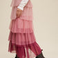 Bohemian Gradient Style Tiered Mesh Maxi Skirt