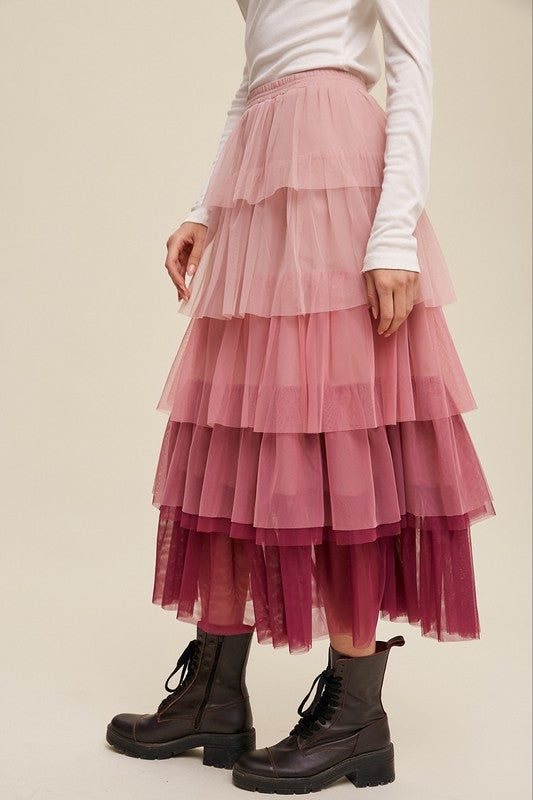 休日限定 - maddermadder Flared CHIMAKI Knee tiered skirt レディース