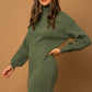 Bohemian Turtle Neck Balloon Sleeve Sweater Dress