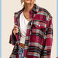 Bohemian Plaid Hailee Wool Blend Flannel Jacket