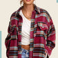 Bohemian Plaid Hailee Wool Blend Flannel Jacket