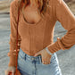 Boho Matcha Green Scoop Neck Long Sleeve Top