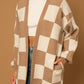 Bohemian Checker Graphic Sweater Cardigan