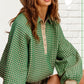 Bohemian Oversized Two-Tone Textured Long Sleeve Top