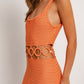 Bohemian Square Neck Sleeveless Crochet Midi Dress