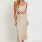 Bohemian Square Neck Sleeveless Crochet Midi Dress