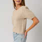 Bohemian Puff Sleeve Round Neck Texture Sweater Top