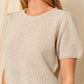 Bohemian Puff Sleeve Round Neck Texture Sweater Top