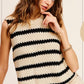 Bohemian Chunky Stripe Sleeveless Sweater Top