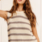 Bohemian Chunky Stripe Sleeveless Sweater Top