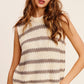 Bohemian Chunky Stripe Sleeveless Sweater Top