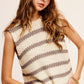 Bohemian Chunky Stripe Sleeveless Sweater Top