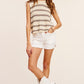 Bohemian Chunky Stripe Sleeveless Sweater Top