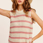 Bohemian Chunky Stripe Sleeveless Sweater Top