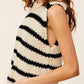 Bohemian Chunky Stripe Sleeveless Sweater Top