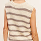 Bohemian Chunky Stripe Sleeveless Sweater Top