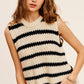 Bohemian Chunky Stripe Sleeveless Sweater Top