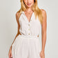 Bohemian Collared Sleeveless Romper