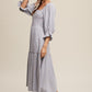 Bohemian Ditzy Floral Embroidery Puff Sleeve Maxi Dress