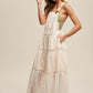 Bohemian Laced and Tiered Romantic Overall Maxi Dress