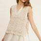 Bohemian Self Side Tie Detailed Crochet Vest Top