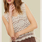 Bohemian Self Side Tie Detailed Crochet Vest Top