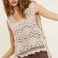 Bohemian Self Side Tie Detailed Crochet Vest Top