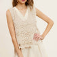 Bohemian Self Side Tie Detailed Crochet Vest Top