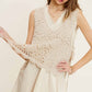 Bohemian Self Side Tie Detailed Crochet Vest Top