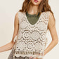 Bohemian Self Side Tie Detailed Crochet Vest Top