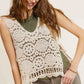 Bohemian Self Side Tie Detailed Crochet Vest Top