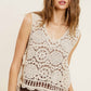 Bohemian Self Side Tie Detailed Crochet Vest Top