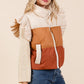 Color Block Ruffle Trim Puffer Vest