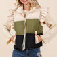 Color Block Ruffle Trim Puffer Vest