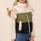 Color Block Ruffle Trim Puffer Vest