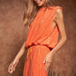 Bohemian Velvet Sleeveless Round Neck Top and Pants Set